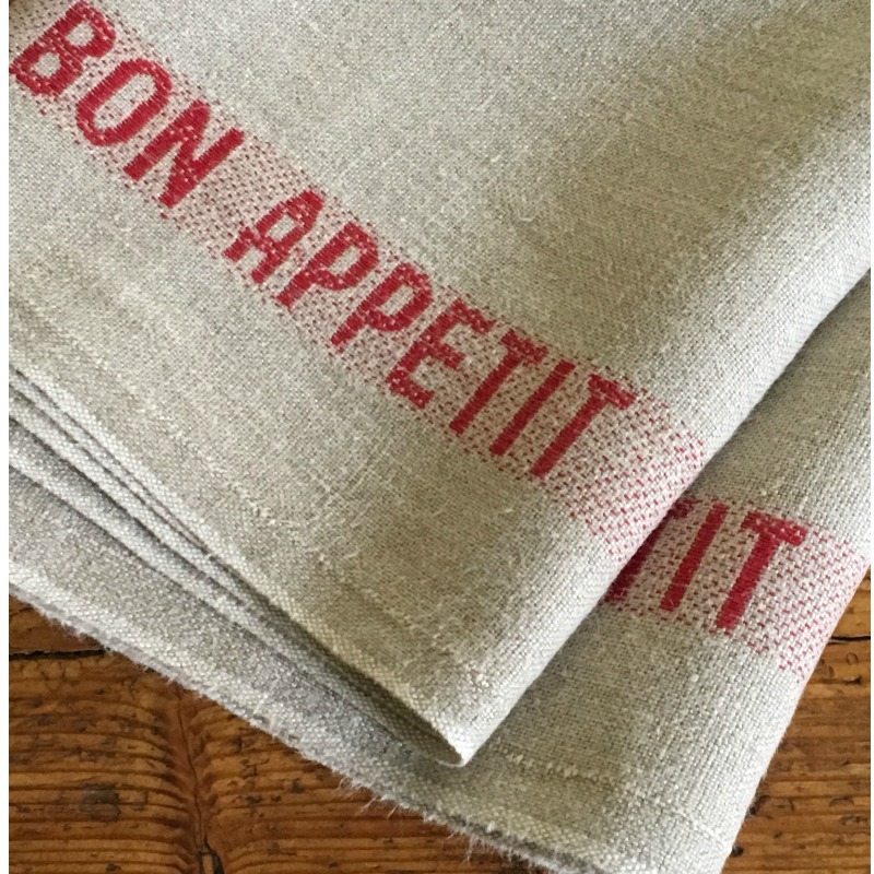 100% French Linen Kitchen Tea Towel Bon Appetit by Charvet Editions`