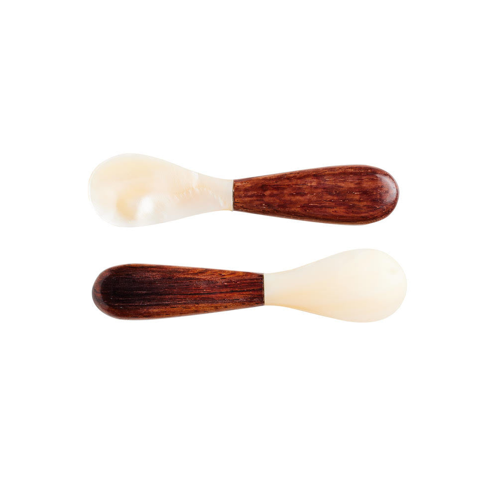 Wood Handled Mother of Pearl Caviar Spoon